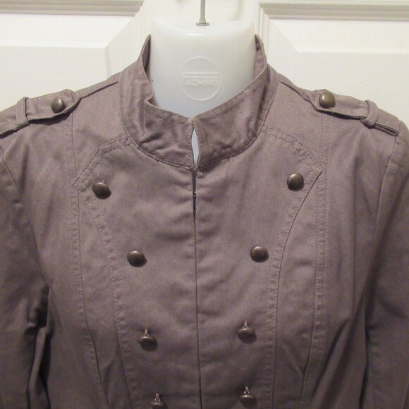 Military Style Jacket Size 8 Womens, Divided by H&M, Mandarin Collar - Picture 4 of 16